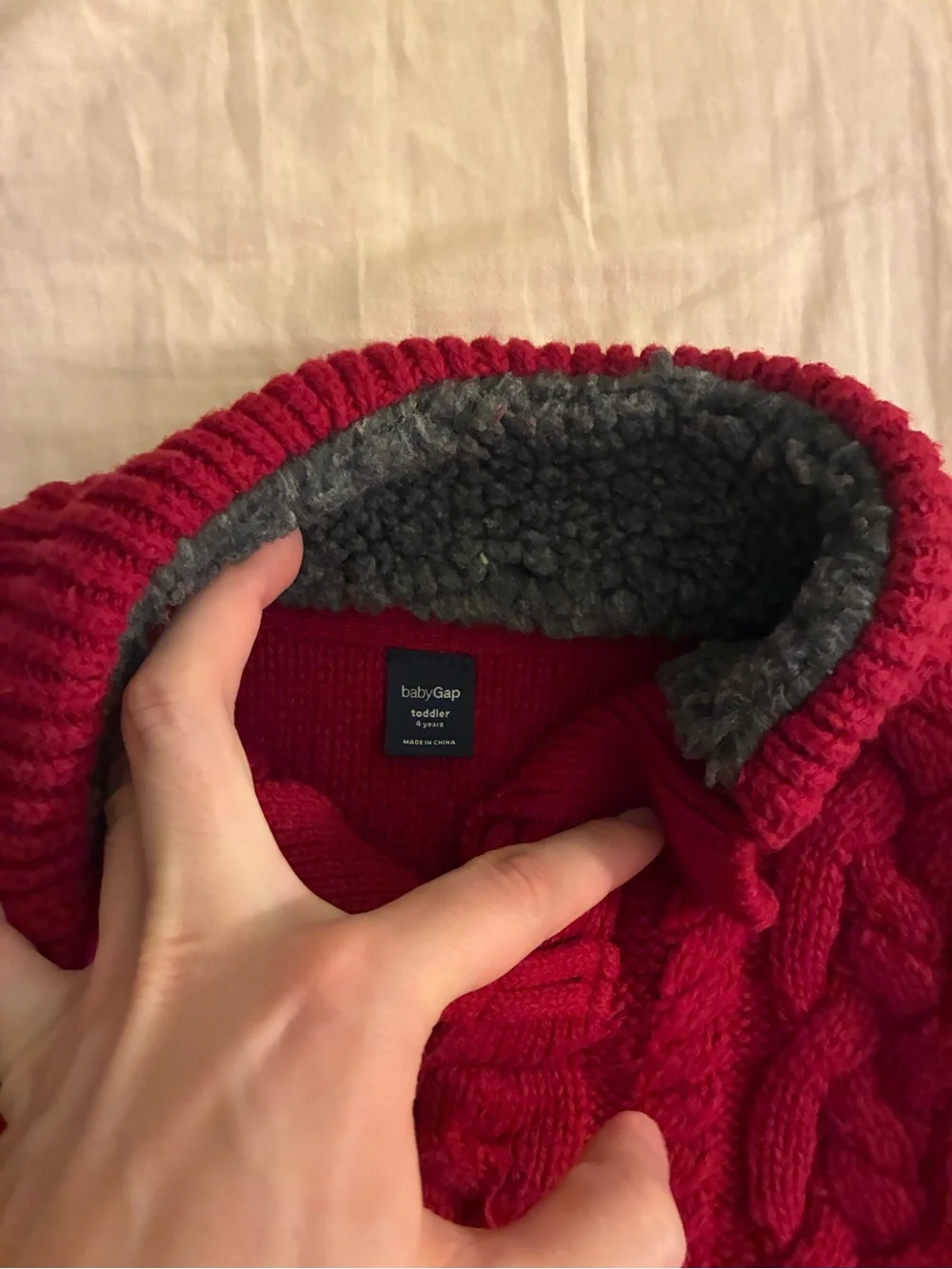 GAP Toddle Red Knit Sweater with Elbow Patches